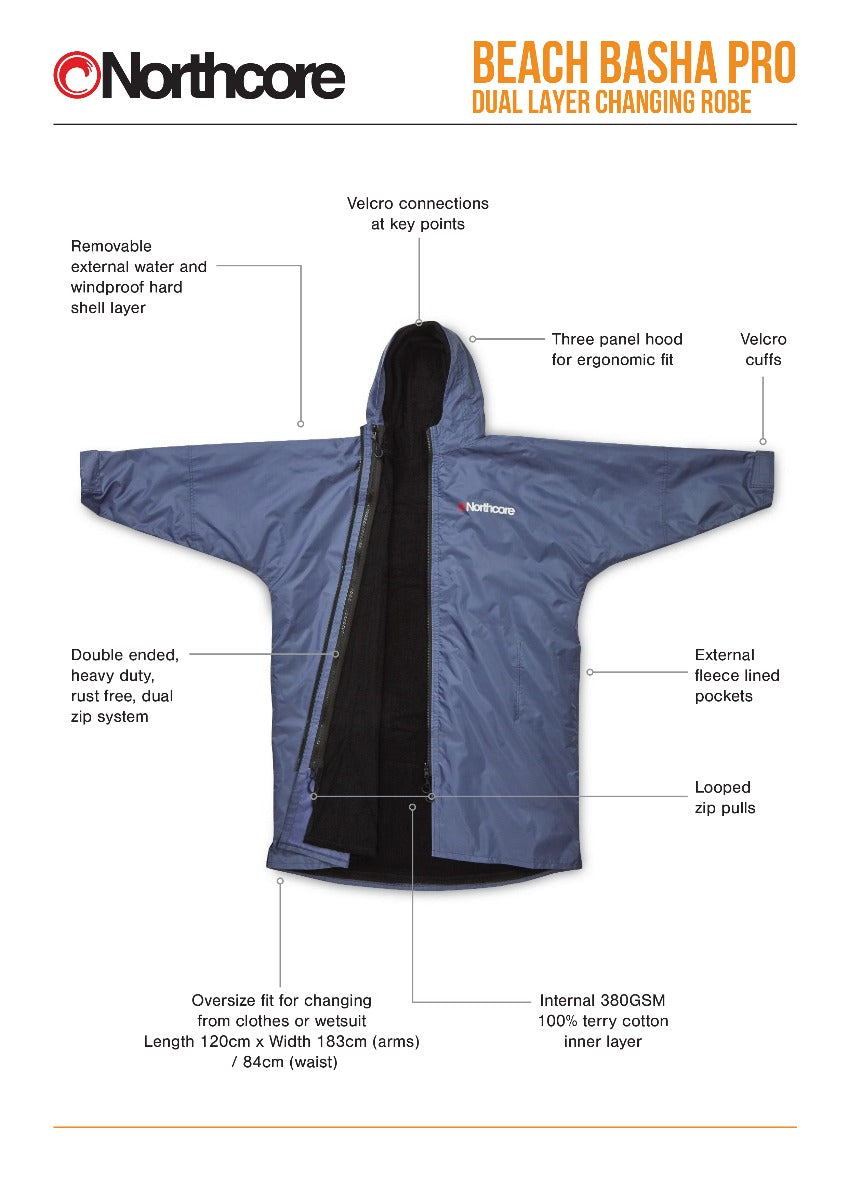 Beach Basha PRO - 4 Season Hard Shell Changing Robe - Blue