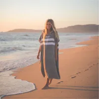 2026 Northcore Beach Basha Stripe Hooded Towel Changing Robe / Poncho  NOCO241 - Grey