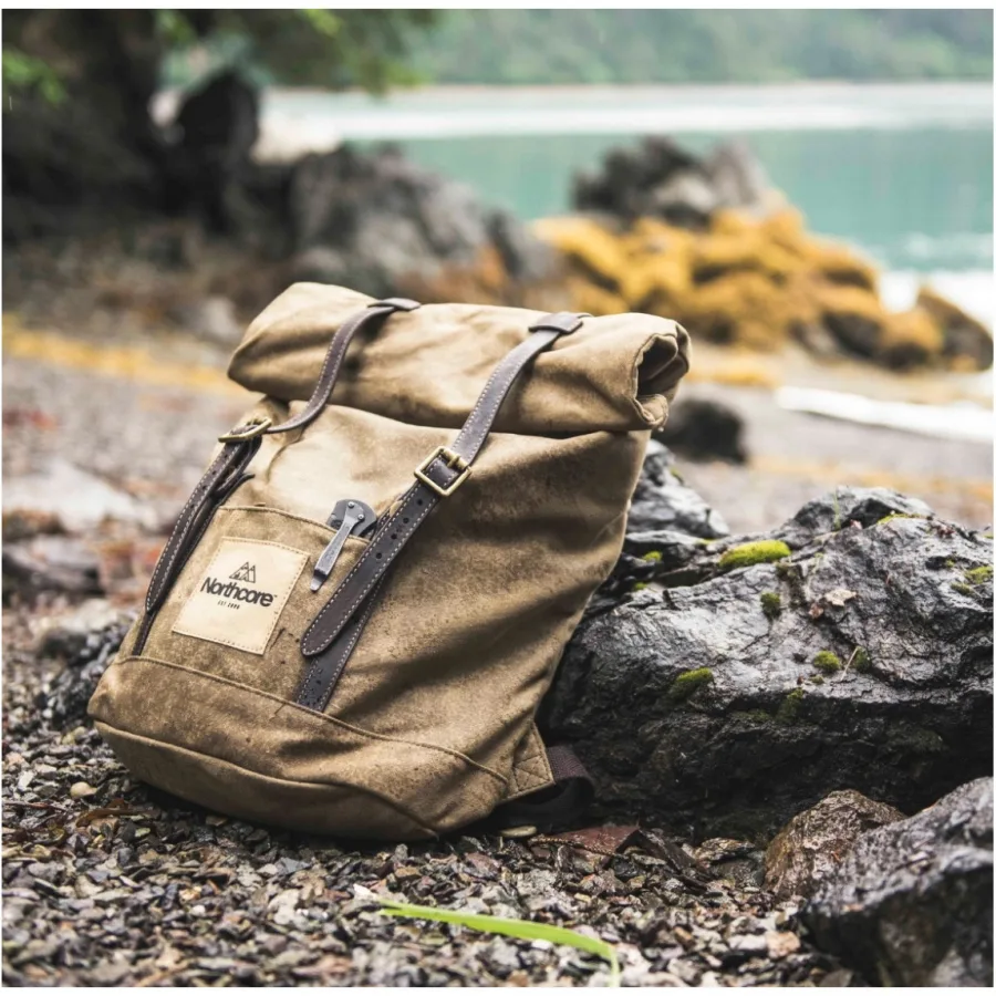 2026 Northcore Waxed Canvas Back Pack NOCO118B - Stone Grey