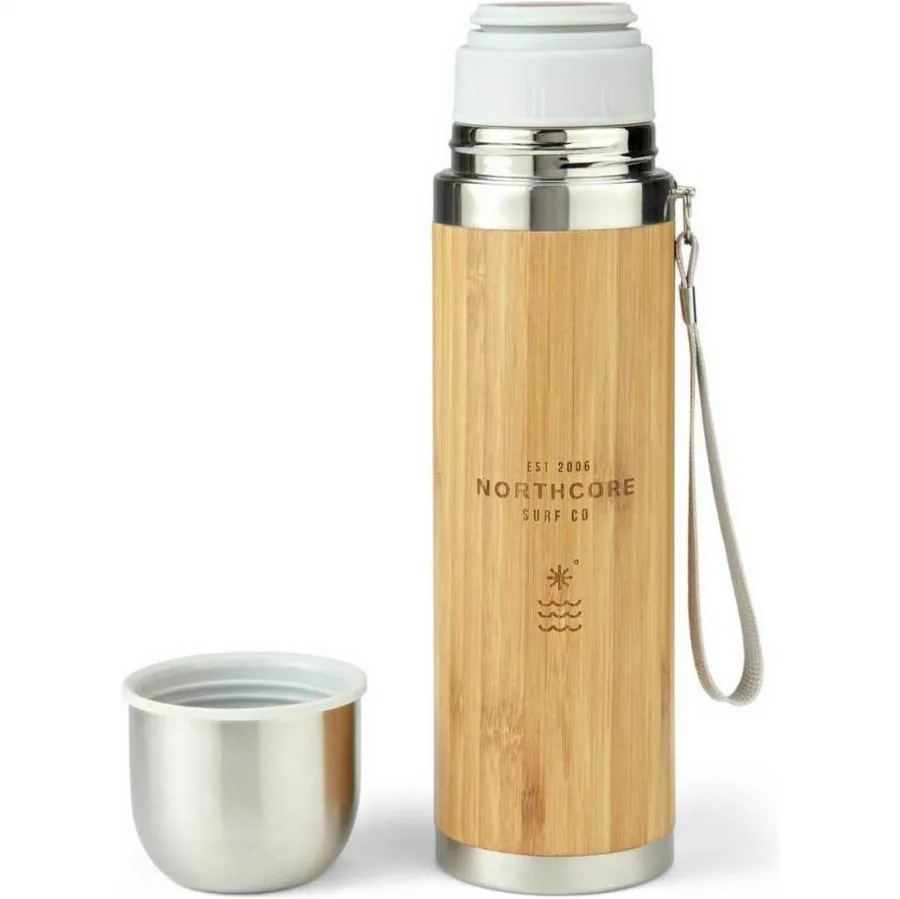2026 Northcore Bamboo & Stainless Steel Flask With Mug 360ml NOCO97B