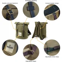 2026 Northcore Waxed Canvas Backpack NOCO118 - Olive Green