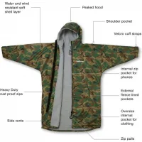 2026 Northcore Beach Basha Sport Long Sleeve Changing Robe NOCO24N - Camo