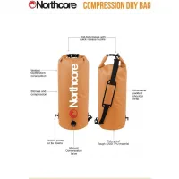 2026 Northcore 20L Waterproof Compression Bag NOCO133AB - Orange