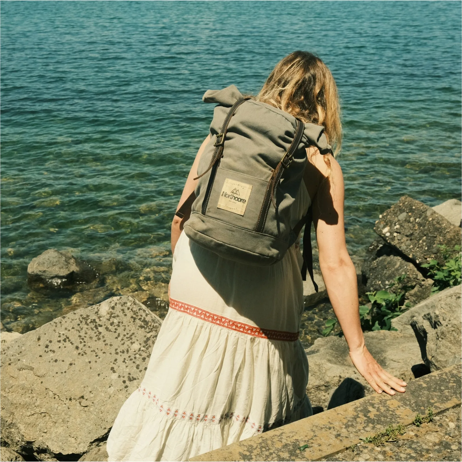 2026 Northcore Waxed Canvas Back Pack NOCO118B - Stone Grey