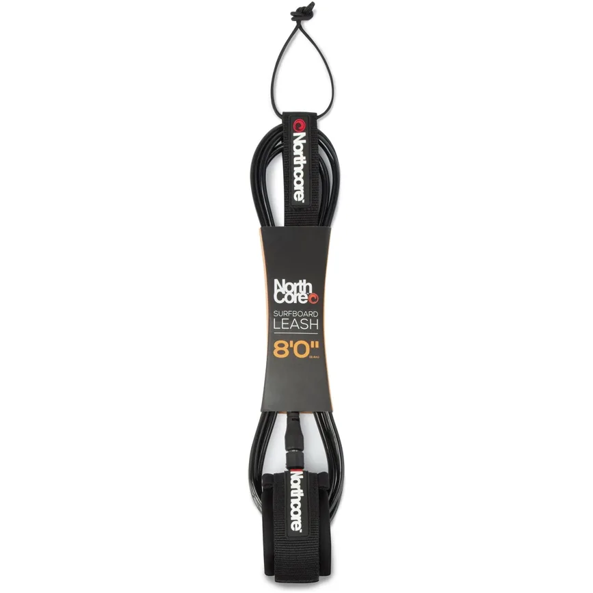 2026 Northcore 8FT Surfboard Leash NOCO56B - Black