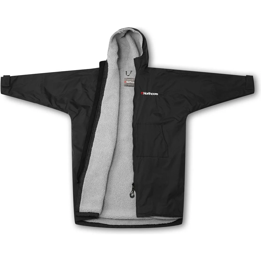 2026 Northcore Beach Basha Sport Long Sleeve Changing Robe NOCO24N - Black
