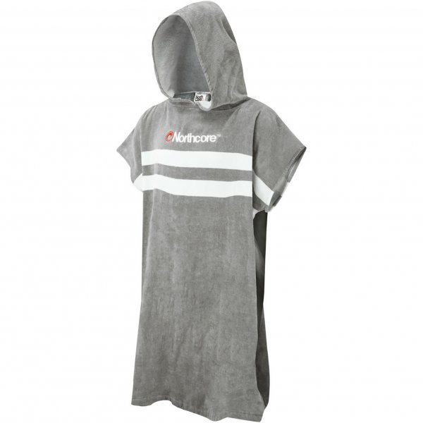 Beach Basha Stripe Hooded Towel Changing Robe / Poncho - Grey