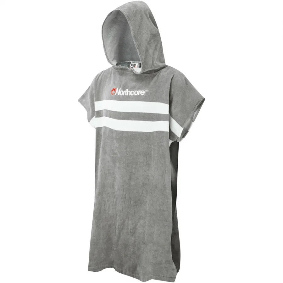 2026 Northcore Beach Basha Stripe Hooded Towel Changing Robe / Poncho  NOCO241 - Grey