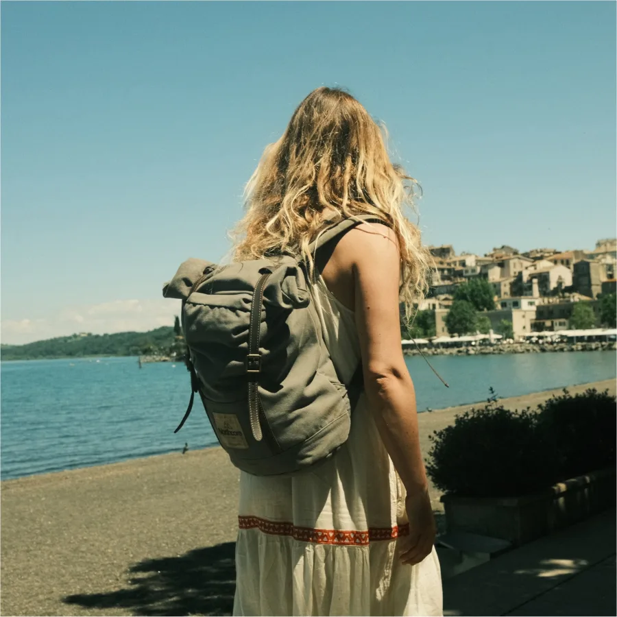 2026 Northcore Waxed Canvas Backpack NOCO118 - Olive Green
