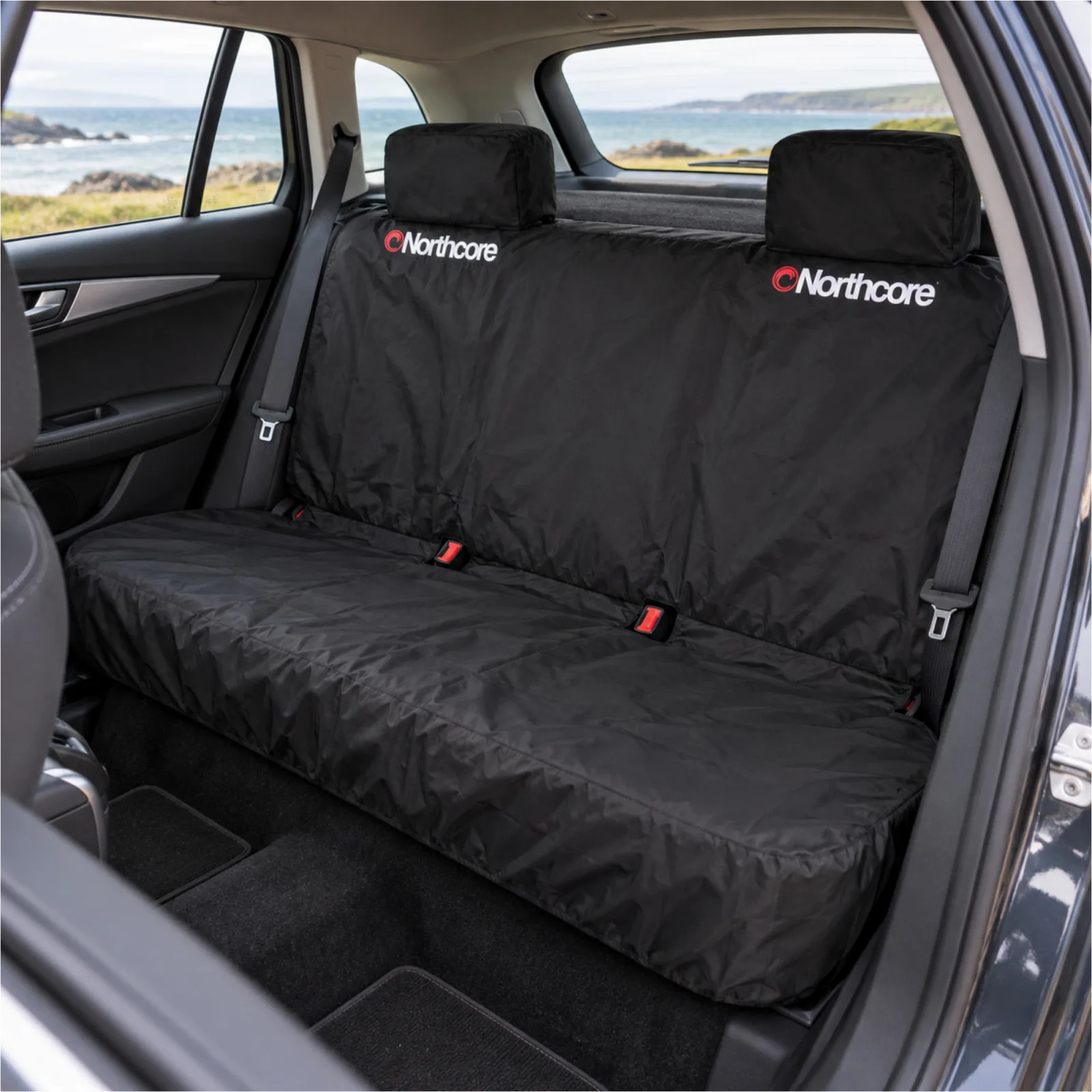 2026 Northcore Waterproof Triple Rear Car Seat Cover NOCO07 - Black