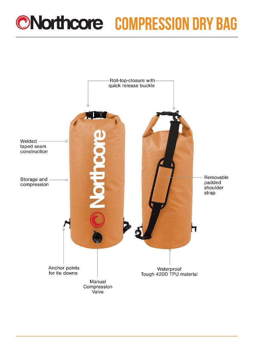 Orange Northcore compression Bag specs