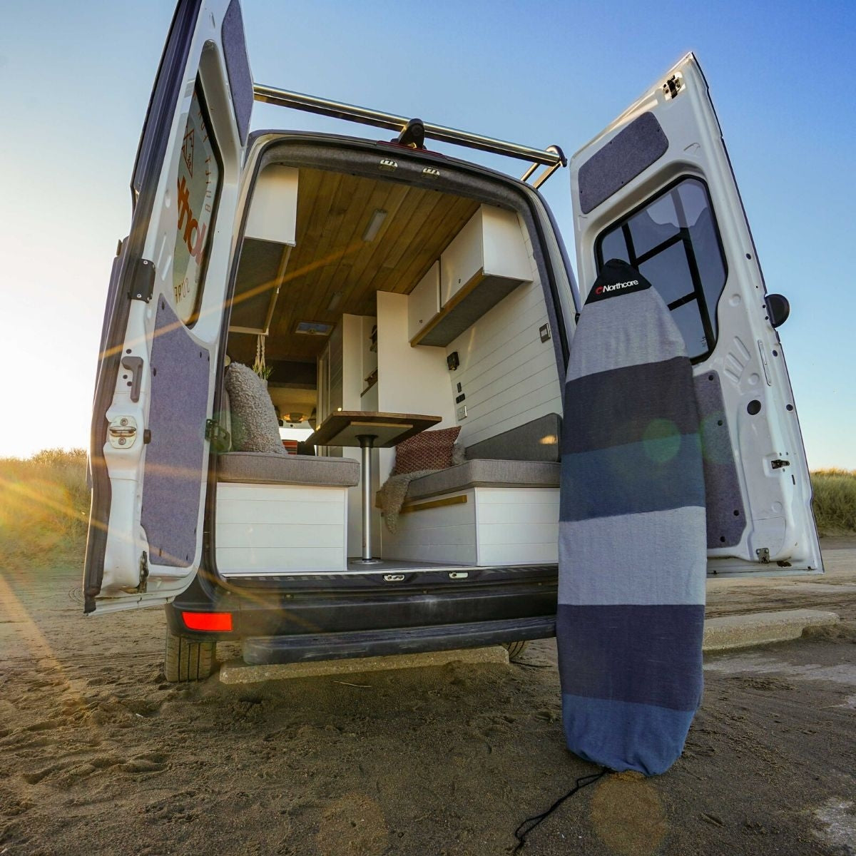 Northcore Retro Stripe Shortboard Sock- 6'0"- Van Life Camper Van